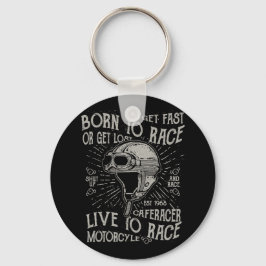 Llavero Nacido En Raza Consigue Rápido Cafe Racer Motorcyc