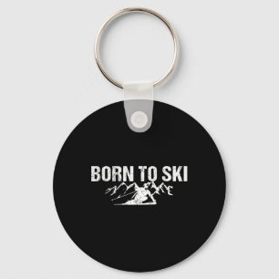 Llavero Nacido En Ski Motto Esquí Alpino