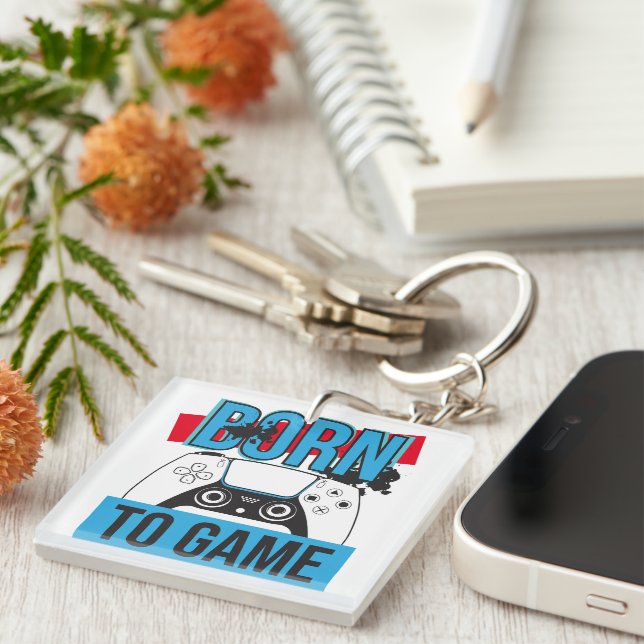 LLAVERO NACIDO PARA JUEGO CON MI CONSOLA (Frente Derecha)