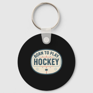 Llavero Nacido Para Jugar Hockey Pista De Hielo Retro Juga