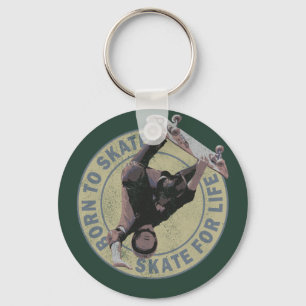 Llavero nacido para patinar patinar por vida skateboarding