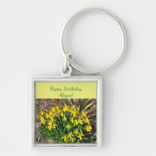 Llavero Nacimiento de los Daffodils Amarillos de Primavera