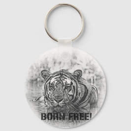 LLAVERO ¡NACIMOS LIBRES! TIGRE - NEGRO / BLANCO