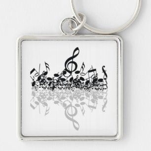 Llavero Nada, pero Treble Black Music Notes Key Chain