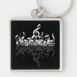 Llavero Nada, pero Treble White Music Notes Key Chain