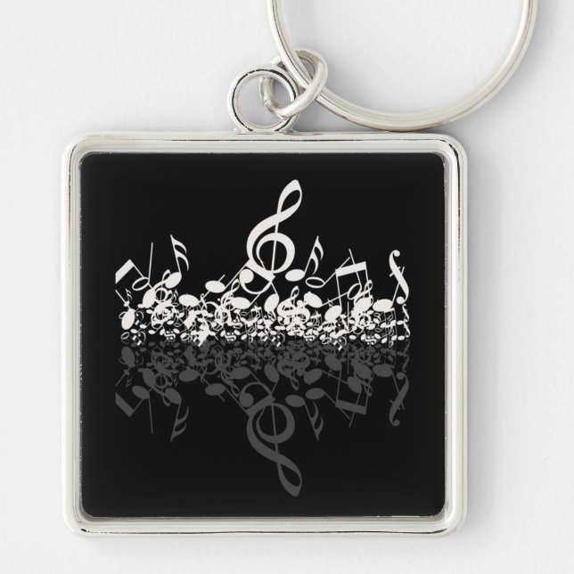 Llavero Nada, pero Treble White Music Notes Key Chain (Frente)