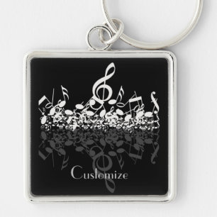 Llavero Nada, pero Treble White Music Notes Key Chain