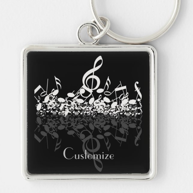 Llavero Nada, pero Treble White Music Notes Key Chain (Frente)