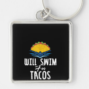 Llavero Nadador Bañará Tacos Natación Taco Amantes Regalo