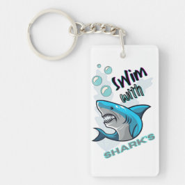 Llavero nadar con tiburones