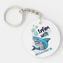 Llavero nadar con tiburones