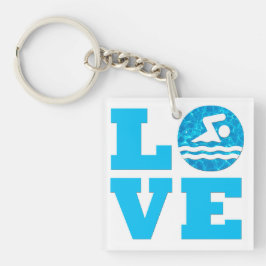 Llavero Nadar y amar Piscina de buceo Nadadora