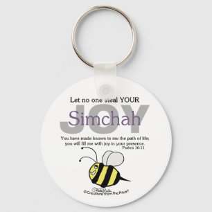 Llavero ¡Nadie robe tu alegría/Simchah! ¡Con abeja!