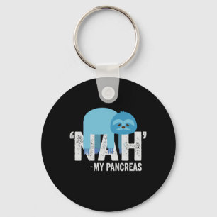 Llavero Nah my Pancreas Funny Diabetes Blue Ribbon Sloth