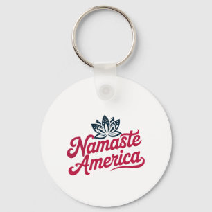 Llavero Namaste America Personalizado Yoga Keychain