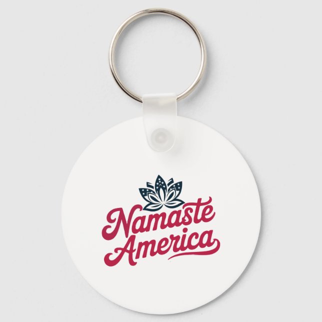 Llavero Namaste America Personalizado Yoga Keychain (Anverso)