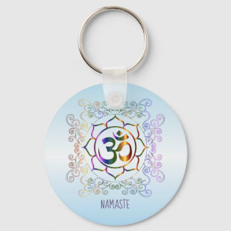 Llavero Namaste Aum (Om) Lotus Prismatic Ornamental