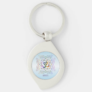 Llavero Namaste Aum (Om) Lotus Prismatic Ornamental Keycha