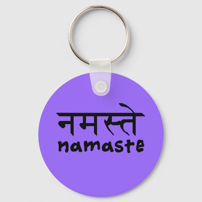 Llavero Namaste en inglés e hindi (Anverso)