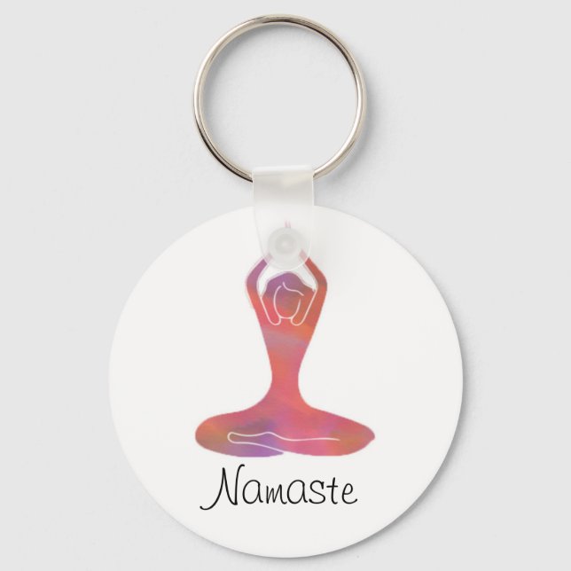 Llavero Namaste Yoga Chica Keychain (Anverso)
