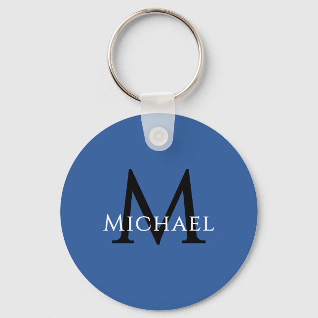 Llavero Name Initial Blue Personalized Groomsmen Favor (Anverso)