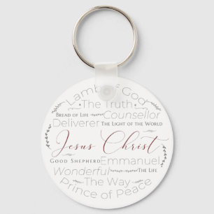 Llavero Names of Jesus Script Typography Key Chain