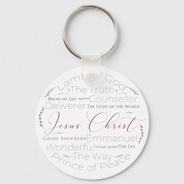 Llavero Names of Jesus Script Typography Key Chain (Anverso)