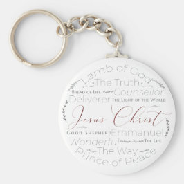 Llavero Names of Jesus Script Typography Key Chain