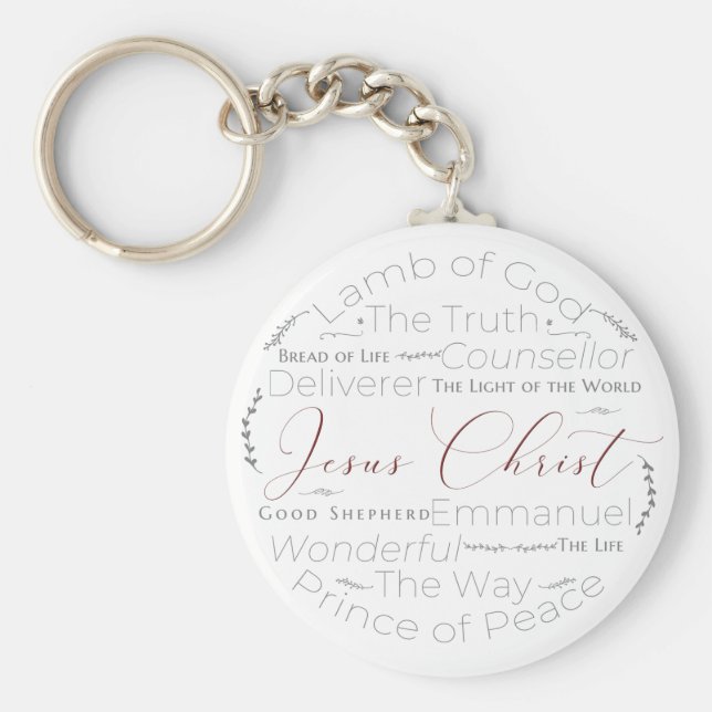 Llavero Names of Jesus Script Typography Key Chain (Frente)