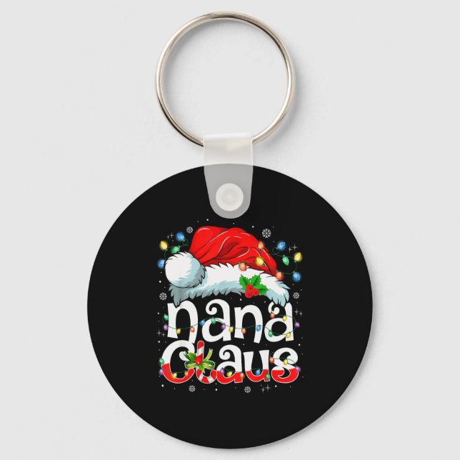 Llavero Nana Claus Shirt Christmas Lights Pajama Family Ma (Anverso)