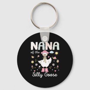 Llavero Nana de la niña tonta del ganso cumpleaños 1 famil