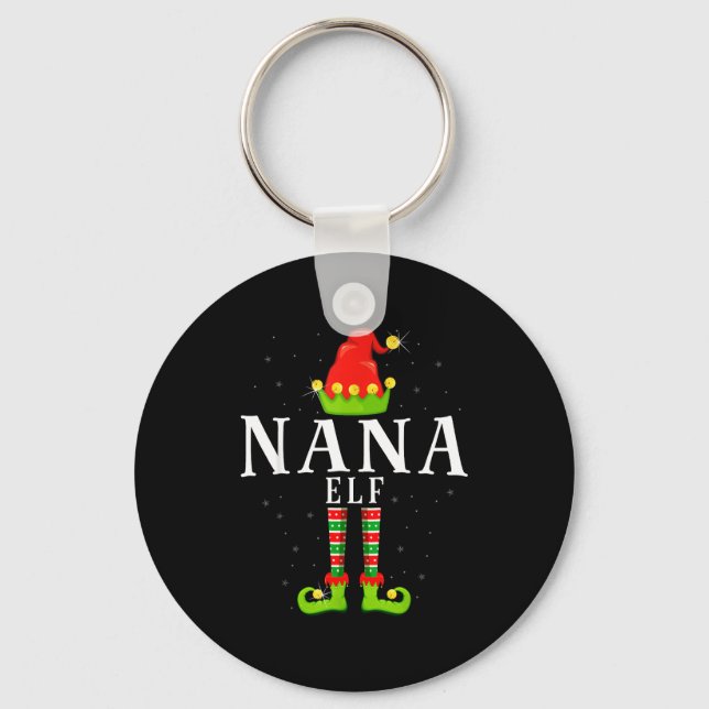 Llavero Nana Elf Christmas Matching Xmas Pajama  (Anverso)
