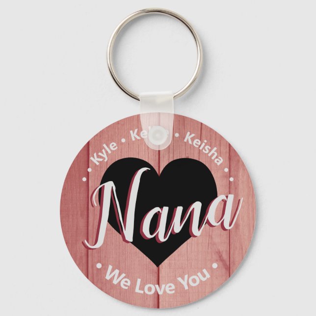 Llavero Nana Grand kids Personalized Name We Love You Keyc (Anverso)