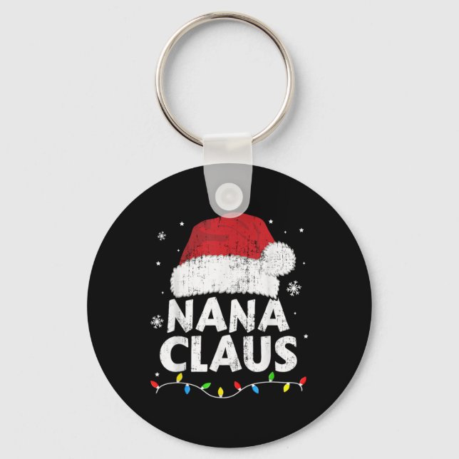 Llavero Nana Grandma Claus Christmas Lights Matching Famil (Anverso)