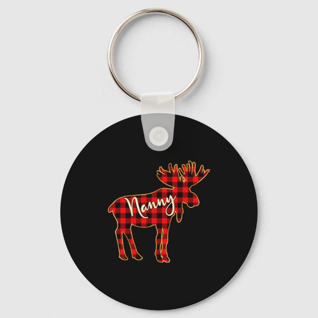 Llavero Nanny Moose _ Buffalo Red Plaid Family Christmas  (Anverso)