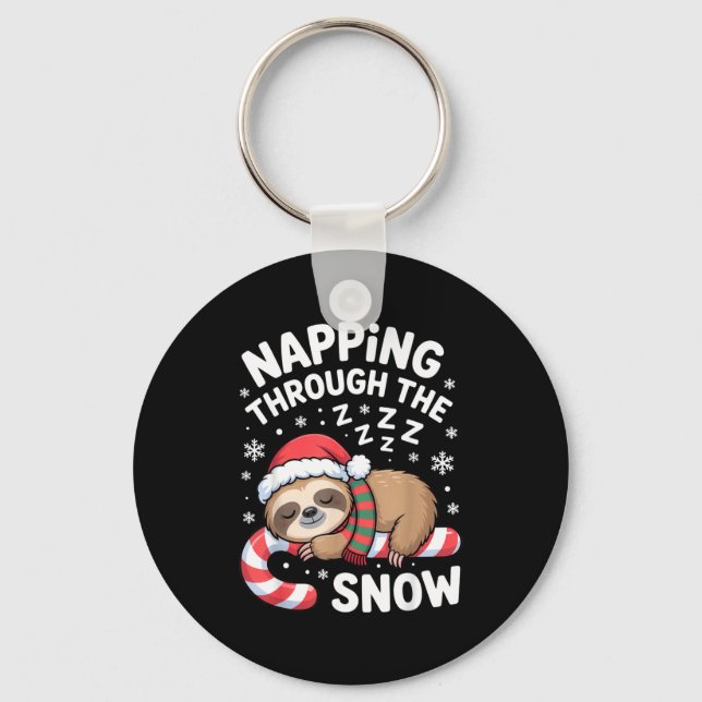 Llavero Napng Through The Snow Funny Sloth Candy Cane Xmas (Anverso)