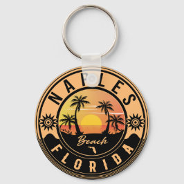 Llavero Nápoles Florida Beach Retro Sunset Souvenirs
