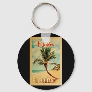 Llavero Nápoles Florida Palm Tree Beach Vintage Travel