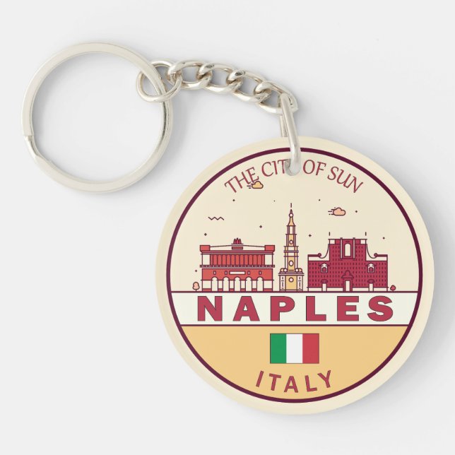 Llavero Nápoles Italia City Skyline Emblem (Frente)