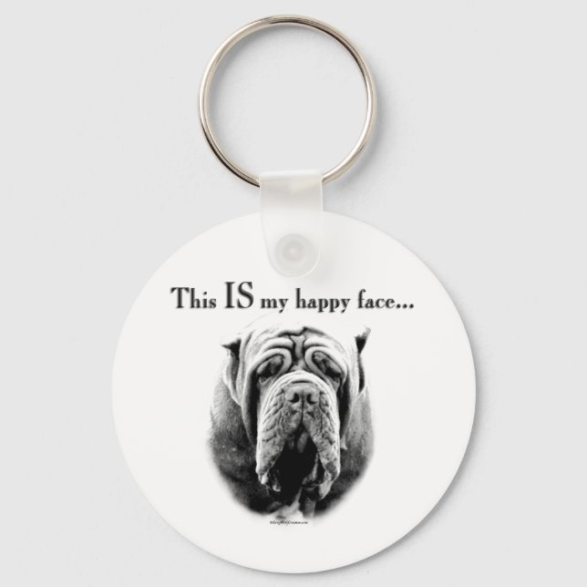 Llavero Napolitano Mastiff Happy Face Keychain (Anverso)