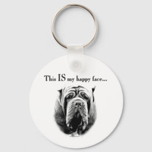 Llavero Napolitano Mastiff Happy Face Keychain