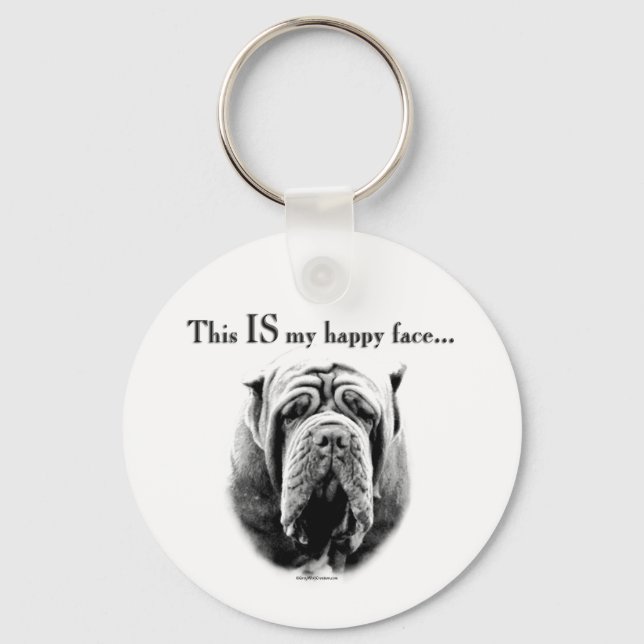 Llavero Napolitano Mastiff Happy Face Keychain (Anverso)