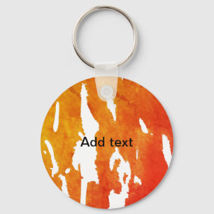 Llavero Naranja amarillo acuarela añadir texto de pintura 