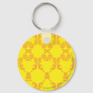 Llavero Naranja Amarillo Damask