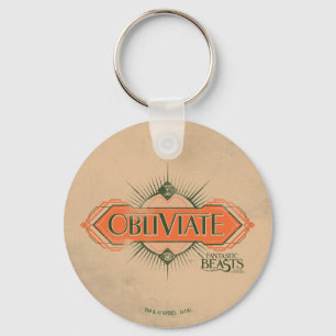 Llavero Naranja Art Deco Obliviate Spell Graphic