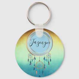Llavero Naranja azul Ombre Personalizado Dreamcatcher