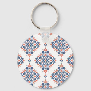 Llavero Naranja azul ornamental: sin costura vintage