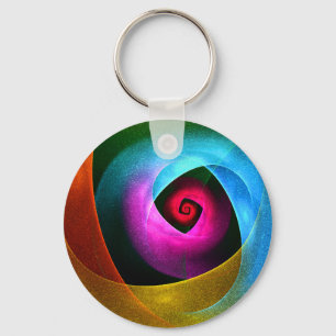 Llavero Naranja azul Patrón de arte de resumen moderno ros