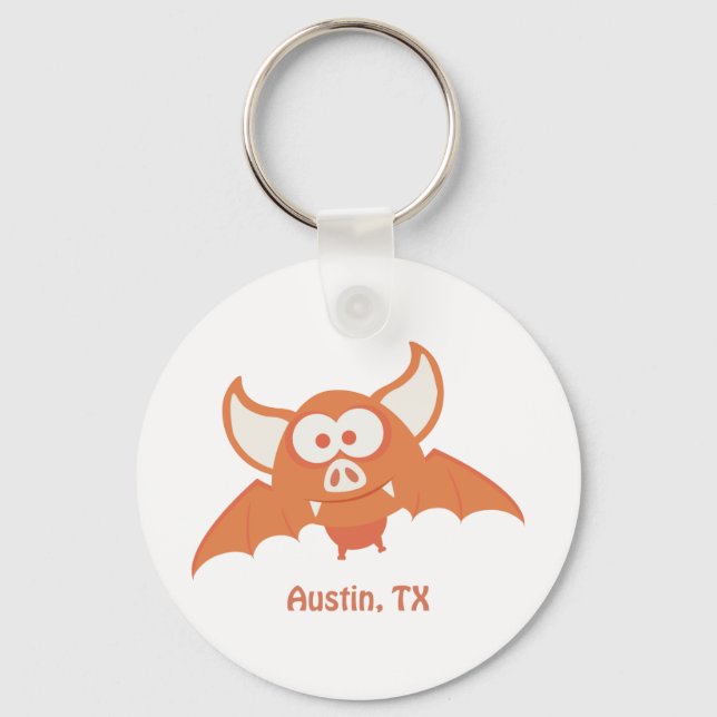 Llavero Naranja Bat - Austin, TX (Anverso)