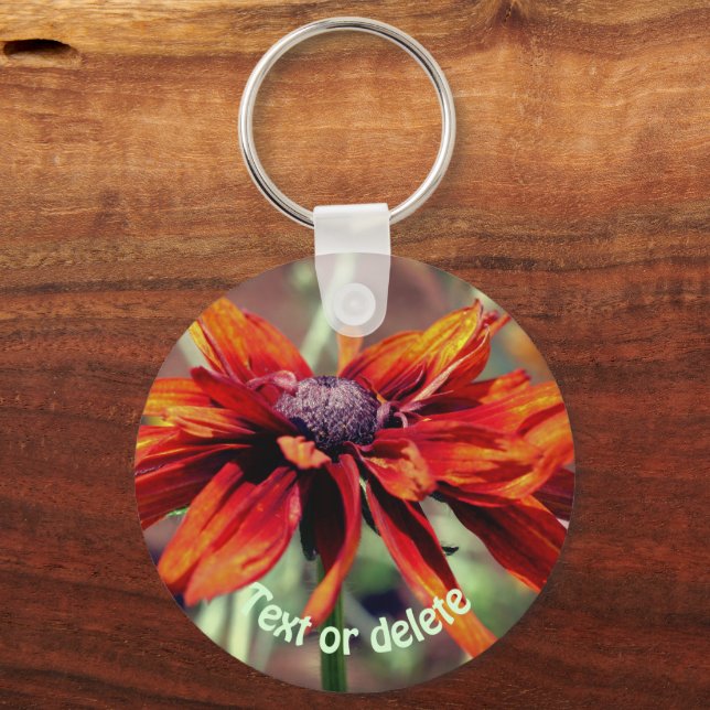 Llavero Naranja Black Eyed Susan Flower Personalizada (Anverso)